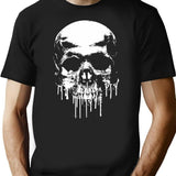 Dripping Skull T-Shirt for Men & Women, T-Shirts Graphic Tee - Black