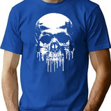Dripping Skull T-Shirt for Men & Women, T-Shirts Graphic Tee - Blue