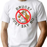 Drugs Just Say No Anti Drug Campaign Vintage Say No To Drugs T-Shirt - White