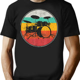 Drums Drummer Band Drumset Retro Vintage T-Shirt for Men & Women, T-Shirts Graphic Tee - Black