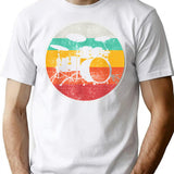 Drums Drummer Band Drumset Retro Vintage T-Shirt for Men & Women, T-Shirts Graphic Tee - White