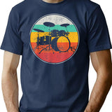 Drums Drummer Band Drumset Retro Vintage T-Shirt for Men & Women, T-Shirts Graphic Tee - Navy