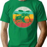 Drums Drummer Band Drumset Retro Vintage T-Shirt for Men & Women, T-Shirts Graphic Tee - Green