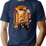 Drunk Beer Attack T-Shirt for Men & Women, T-Shirts Graphic Tee - Navy