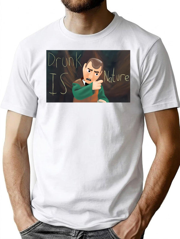 Drunk Is Nature - Moral Orel T-Shirt for Men & Women, T-Shirts Graphic Tee - White