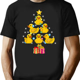 Duck Christmas Tree Duckie And Quack Christmas T-Shirt - Black