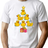 Duck Christmas Tree Duckie And Quack Christmas T-Shirt - White
