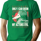 Duck Evil Actions T-Shirt - Retro Graphic Tee for Men & Women - Green
