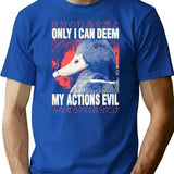 Duck Evil Actions T-Shirt - Retro Graphic Tee for Men & Women - Blue