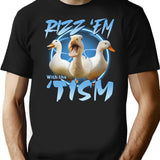 Duck Rizz Em With The Tism Funny Animal Lover T-Shirt - Black