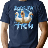 Duck Rizz Em With The Tism Funny Animal Lover T-Shirt - Navy