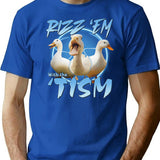 Duck Rizz Em With The Tism Funny Animal Lover T-Shirt - Blue