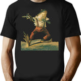 Dueling Frog - Frog With Pistol T-Shirt for Men & Women, T-Shirts Graphic Tee - Black