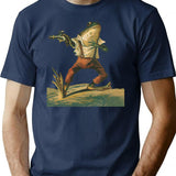 Dueling Frog - Frog With Pistol T-Shirt for Men & Women, T-Shirts Graphic Tee - Navy