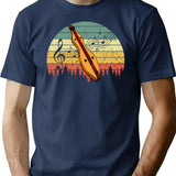Dulcimer Instrument T-Shirt - Retro Graphic Tee for Men & Women - Navy