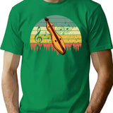 Dulcimer Instrument T-Shirt - Retro Graphic Tee for Men & Women - Green