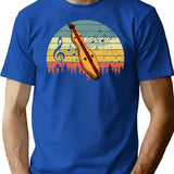 Dulcimer Instrument T-Shirt - Retro Graphic Tee for Men & Women - Blue