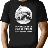 Dunkleosteus Swim Team T-Shirt - Retro Graphic Tee for Men & Women - Black