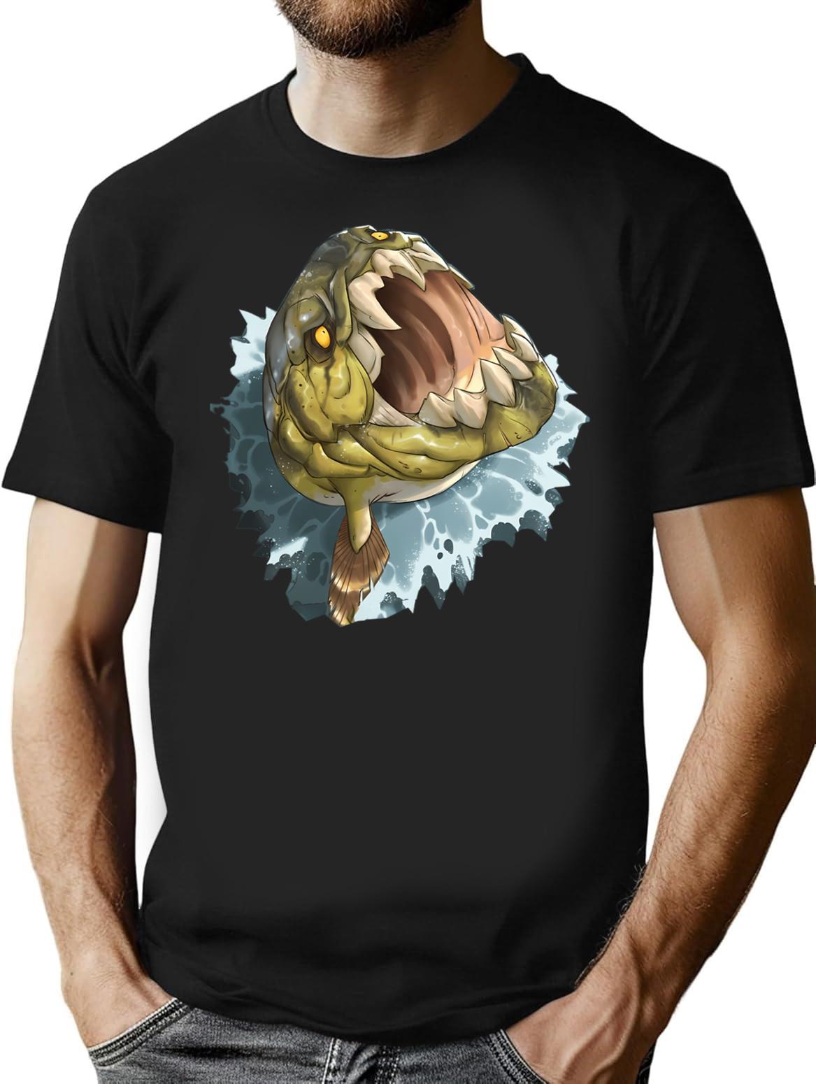 Dunkleosteus T-Shirt - Retro Graphic Tee for Men & Women - Black