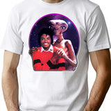 E.t. And Mike Essential . T-Shirt - Retro Graphic Tee for Men & Women - White