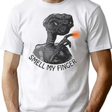 E.t. Smell My Finger T-Shirt - Retro Graphic Tee for Men & Women - White
