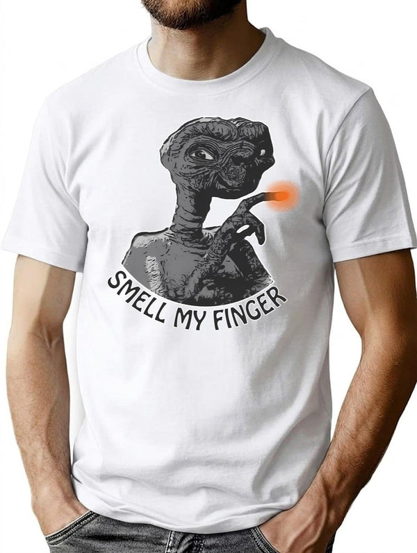 E.T. Smell My Finger T-Shirt for Men & Women, T-Shirts Graphic Tee - White