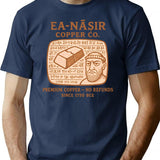 Ea-Nasir Copper Co. Ancient Mesopotamian History Meme Funny T-Shirt for Men & Women, T-Shirts Graphic Tee - Navy