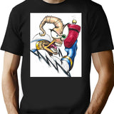 Earthworm J. T-Shirt - Retro Graphic Tee for Men & Women - Black
