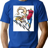 Earthworm J. T-Shirt - Retro Graphic Tee for Men & Women - Blue