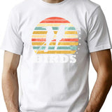 Easily Distracted By Birds Retro Vintage Funny Bird Lover T-Shirt for Men & Women, T-Shirts Graphic Tee - White