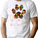 Easily Distracted By Dogs And Books T-Shirt - White