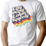 Easy Peasy Lemon Squeezy T-Shirt - Retro Graphic Tee for Men & Women - White