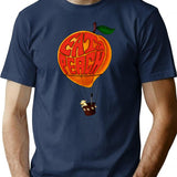 Eat A Peach And Skydog T-Shirt - Retro Graphic Tee for Men & Women - Navy
