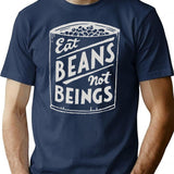 Eat Beans Not Beings T-Shirt - Retro Graphic Tee for Men & Women - Navy