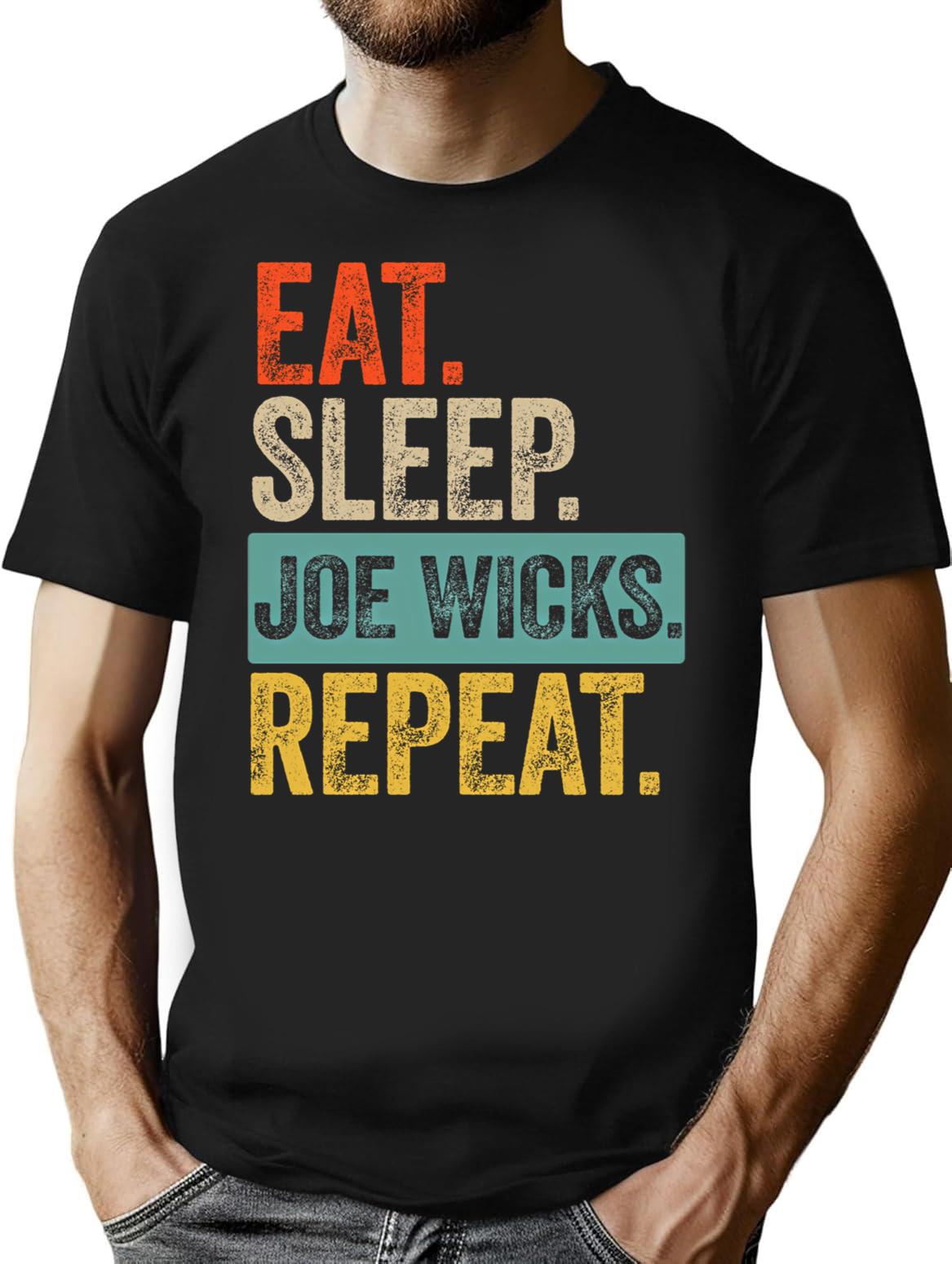 Eat Sleep Joe Wicks Repeat Retro Vintage T-Shirt - Black
