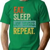Eat Sleep Joe Wicks Repeat Retro Vintage T-Shirt - Green