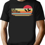Eat Sleep Pinball Funny Pinball T-Shirt - Sarcastic Humor Graphic Tee - Black