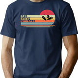 Eat Sleep Pinball Funny Pinball T-Shirt - Sarcastic Humor Graphic Tee - Navy