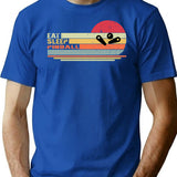 Eat Sleep Pinball Funny Pinball T-Shirt - Sarcastic Humor Graphic Tee - Blue