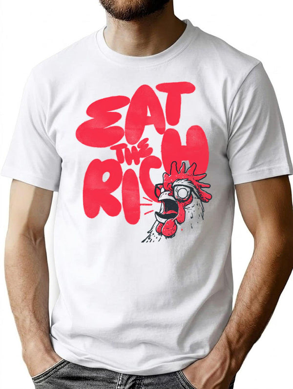 Eat The Rich T-Shirt for Men & Women, T-Shirts Graphic Tee - White
