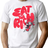 Eat The Rich T-Shirt - Retro Graphic Tee for Men & Women - White