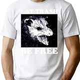 Eat Trash Be Free T-Shirt - Retro Graphic Tee for Men & Women - White