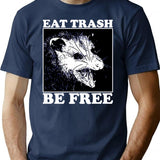 Eat Trash Be Free T-Shirt - Retro Graphic Tee for Men & Women - Navy