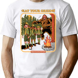 Eat Your Greens T-Shirt - Retro Graphic Tee for Men & Women - White