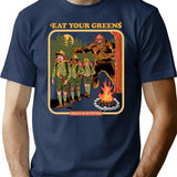 Eat Your Greens T-Shirt - Retro Graphic Tee for Men & Women - Navy
