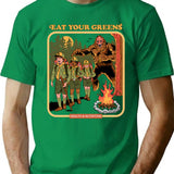 Eat Your Greens T-Shirt - Retro Graphic Tee for Men & Women - Green