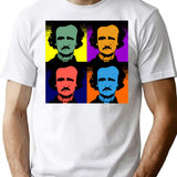 Edgar Allen Poe Pop Art T-Shirt - Retro Graphic Tee for Men & Women - White