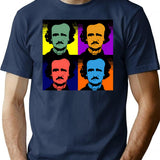 Edgar Allen Poe Pop Art T-Shirt - Retro Graphic Tee for Men & Women - Navy