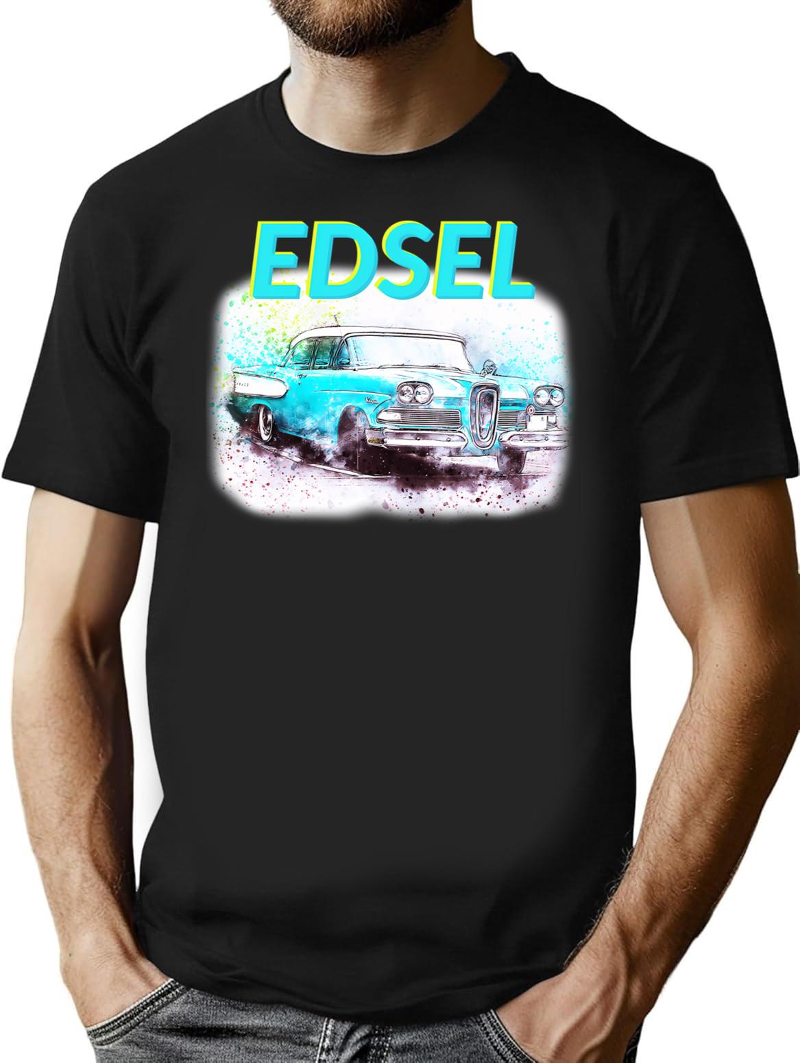 Edsel T-Shirt - Retro Graphic Tee for Men & Women - Black