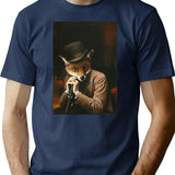 Edwardian Gentleman Fox T-Shirt - Retro Graphic Tee for Men & Women - Navy